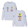 Unisex Damen Herren Frühling und Herbst F1 Ferrari Racing Print Rundhals Sweatshirt Lässig Locker Langarm Pullover Sport Streetwear