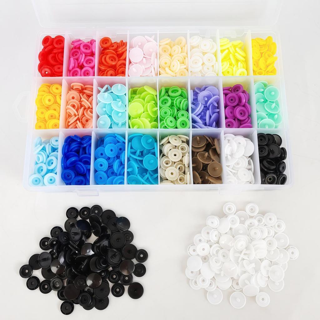 460-Piece No-Sew Baby Snaps Kit: Hand Press Pliers, Colorful Resin Buttons, Installation Tools