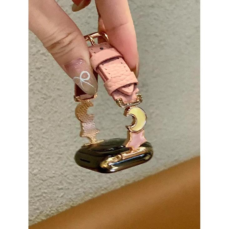 Newest leather loop For Apple Watch band women 11/10/9/8/7/6/5/4/3/2/1 SE 38mm 40mm 41mm 42mm 44mm 45mm 46mm 49mm Strap