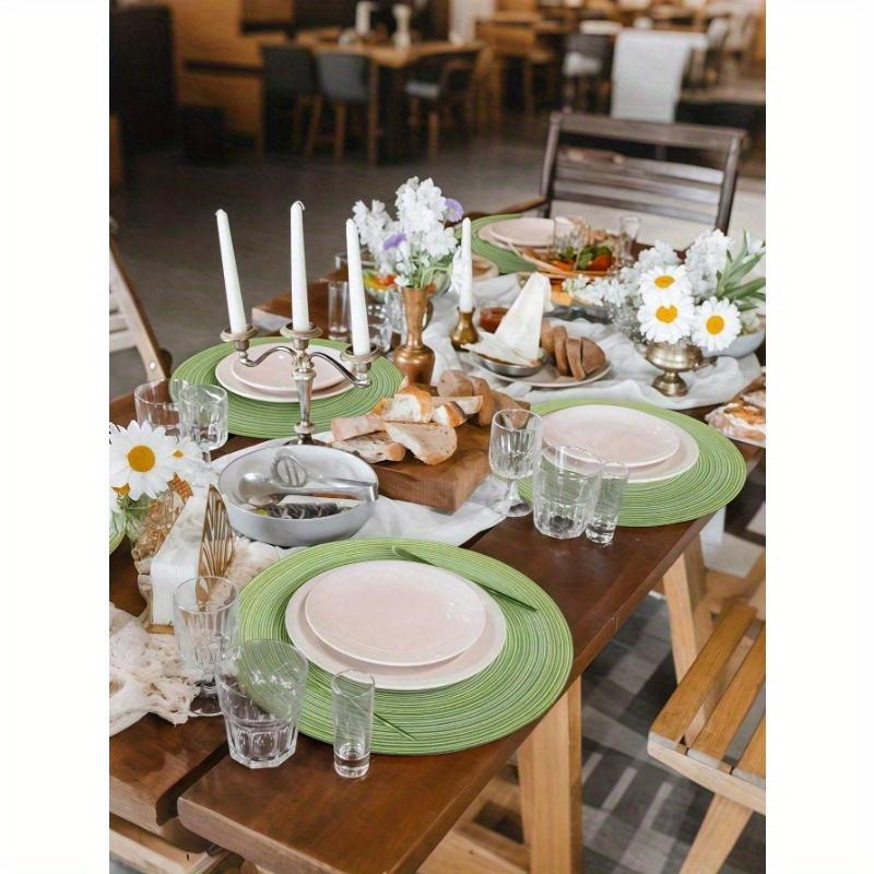 1PC Round Woven Placemats Washable Non Slip Heat Resistant Kitchen Table Mats Coasters for Dining Table Coffee Shop Office Living Room Home Decor