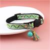 Adjustable Cat Collar With Tassels And Bells Embellished Pet Collar Colorful Plaid Jacquard Pattern For Cat And Dog Collars Decor