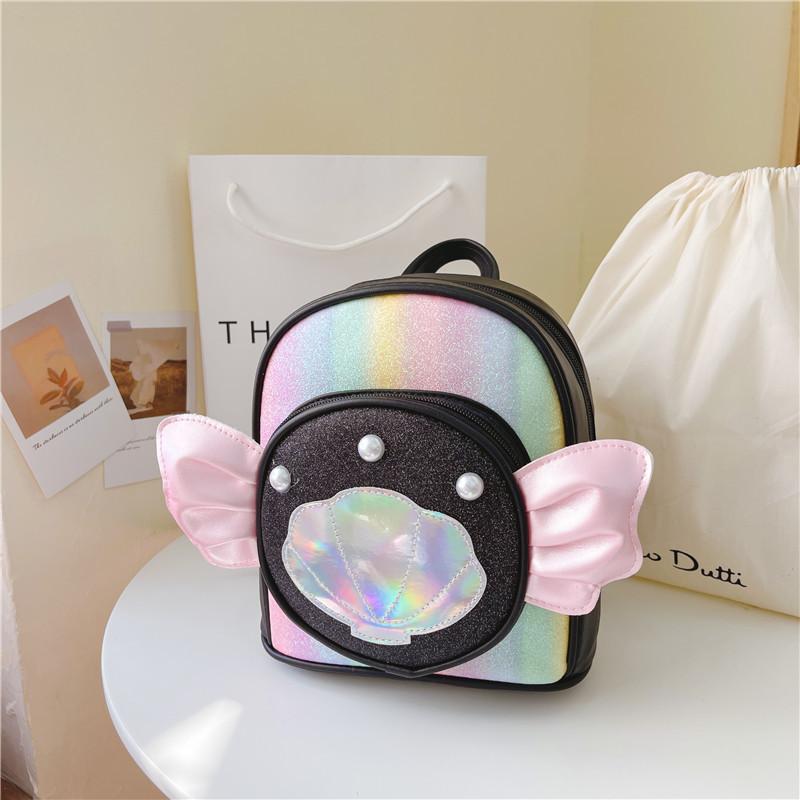 Adorable Girls Pu Winged Backpack Stylish Princess School Bag For Kids