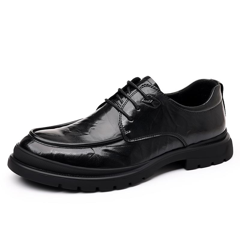 Fashion High End Brand Men's Genuine Leather Shoes British Style Brown Lace Up Brogue Shoes Interview for Commuting Men's Business Shoes