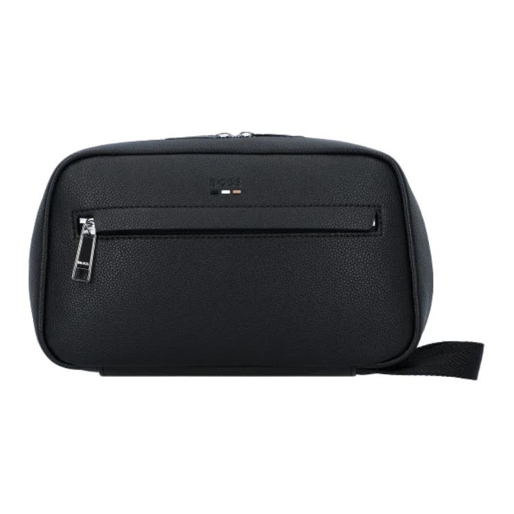 Hugo Boss Mesh Layer Zipper Toiletry Bag Unisex toiletry bag Black 50548020_001 Basic Set (Bag+Dust Bag)