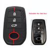 3 Buttons Silicone Car Key Holder Shell Case Cover Keychain For Toyota Corolla Hatchback Yaris Cross Hilux Lc200 Lc250 Lc300