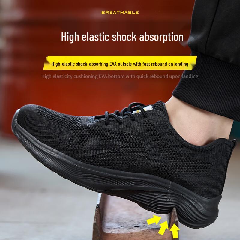 Breathable Flyknit Anti-Smash Puncture-Proof Safety Shoes 40