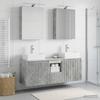 Bathroom Cabinet Set 5 pcs Concrete Grey Wood Based Material