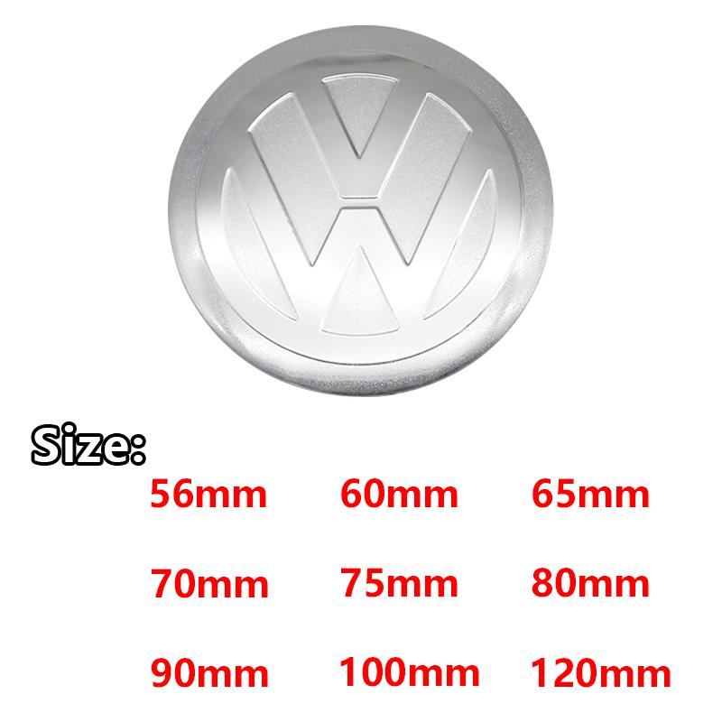 2026 Hot For VOLKSWAGEN VW 4Pcs 56/60/65/70/75/80/90/100/120mm 3D Car Wheel Stickers Center Hub Cap Emblem Badge Decal For VW GT