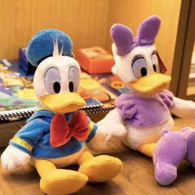 Set di Peluche Premium Donald & Daisy Duck in Pelliccia di Coniglio