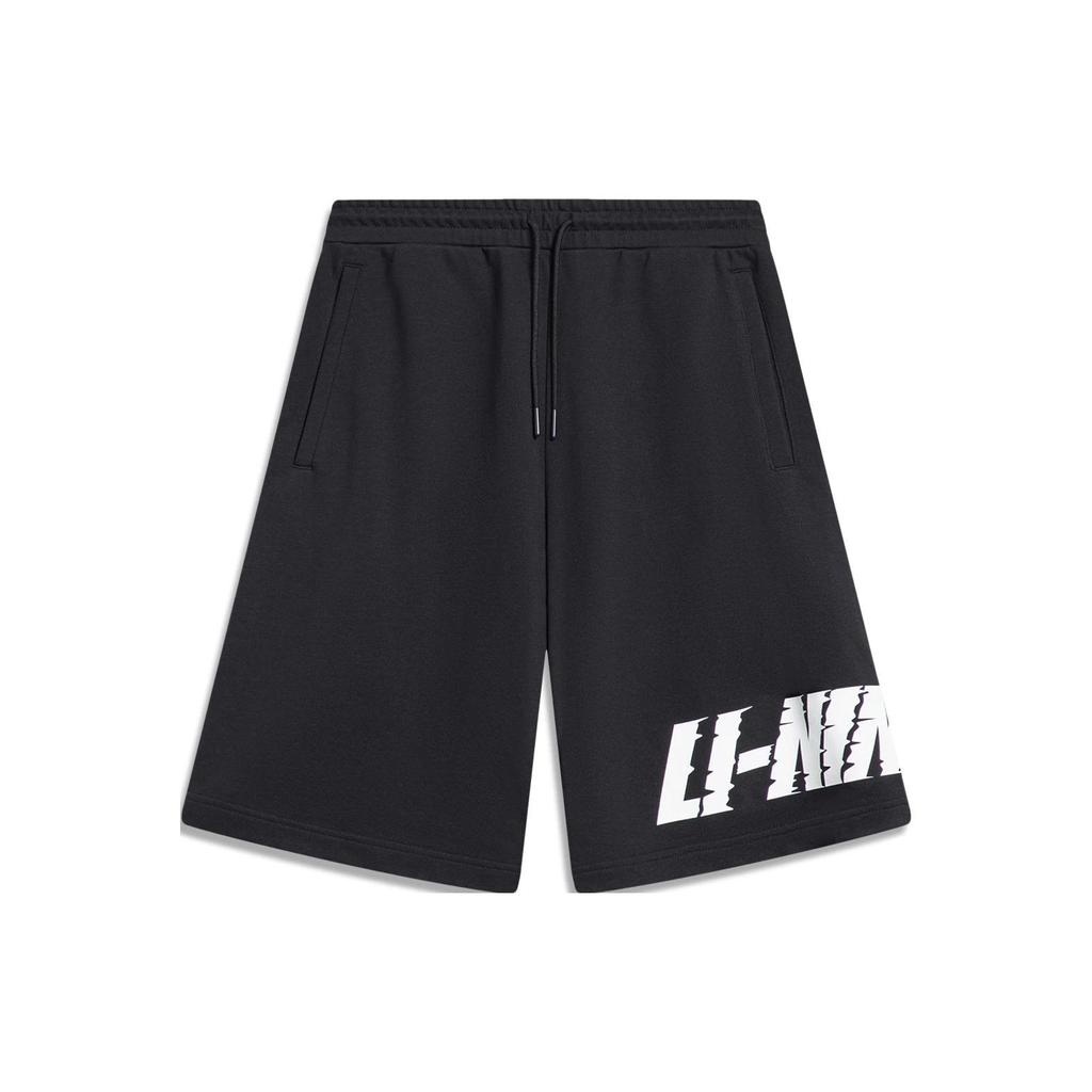 Li-Ning Sports Life Series Letter Print Elastic Waist Straight Loose Shorts Men Bottoms AKST747-1