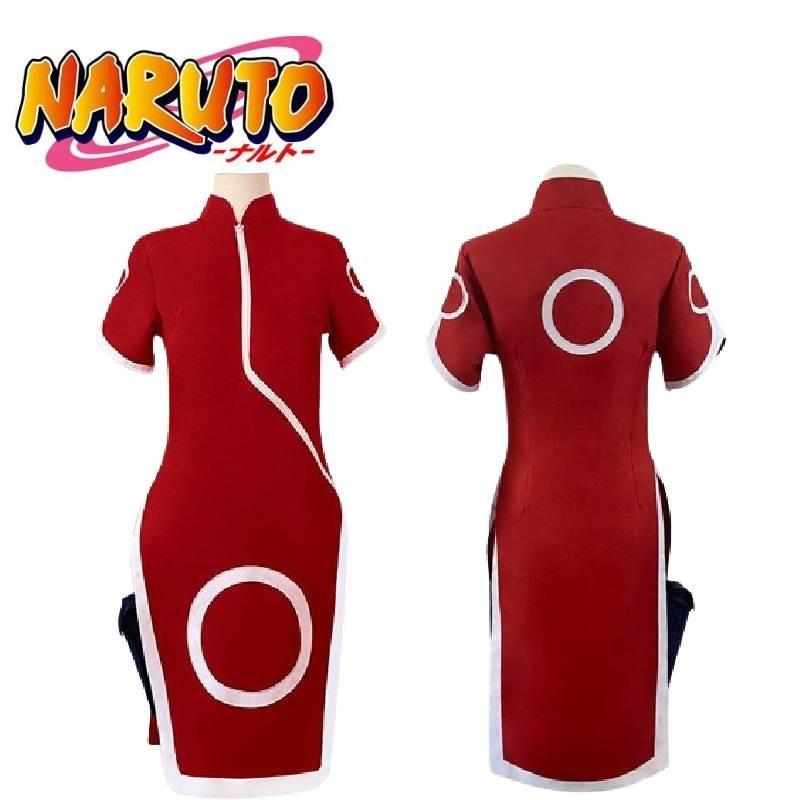 Costume Cosplay di Alta Qualità Haruno Sakura Unisex Abito Cheongsam Rosso Gioco di Ruolo Anime