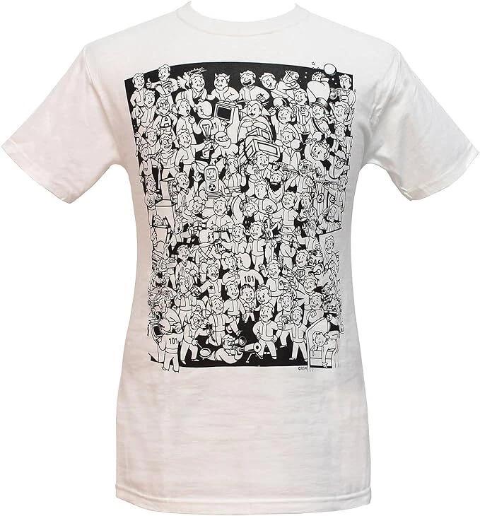 Видеоигра Fallout Vault Boy Групповой Графический Логотип Футболка Новая XL