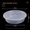 Jiwanggu 2000ml Disposable Food Containers with Clear Flat Lids (90 Sets)