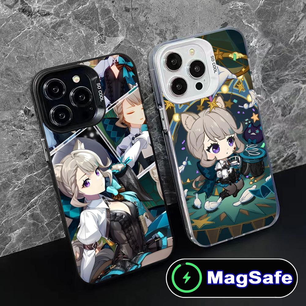 Game GI Lynette Translucent MagSafe Mobile Phone Case for iPhone 17 16 15 14 13 12 11 Air Pro Max Plus Colorful Cover