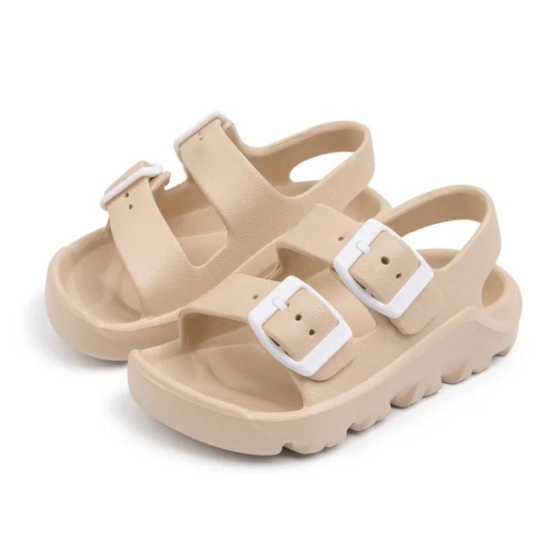 

Toddlers Summer Girls Open-toe Sandals New Boys Simple Children School Sandals Soft Solid Color Shoes Kids Fashion Beach Sandals 24