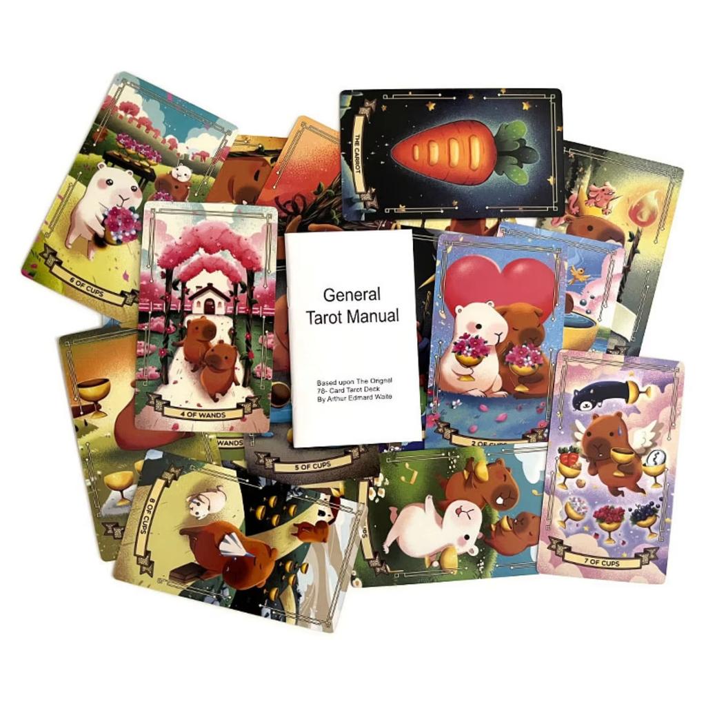 New Hot Capybarot Tarot For Family Friends Fun Divination Entertaunment Party Board Games