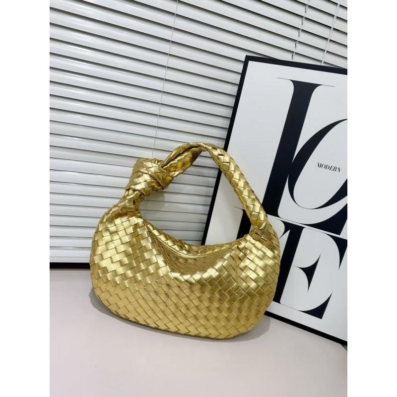 Handwoven Horn-Shaped Crossbody Bag Women Soft PU Woven Shoulder Small Daily Use Tote In 16 Colors