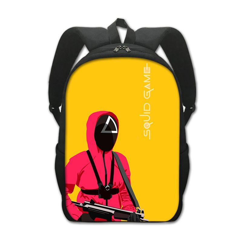 Squid Game Backpack Cartoon Schoolbag For Kids With Adjustable Shoulder Straps