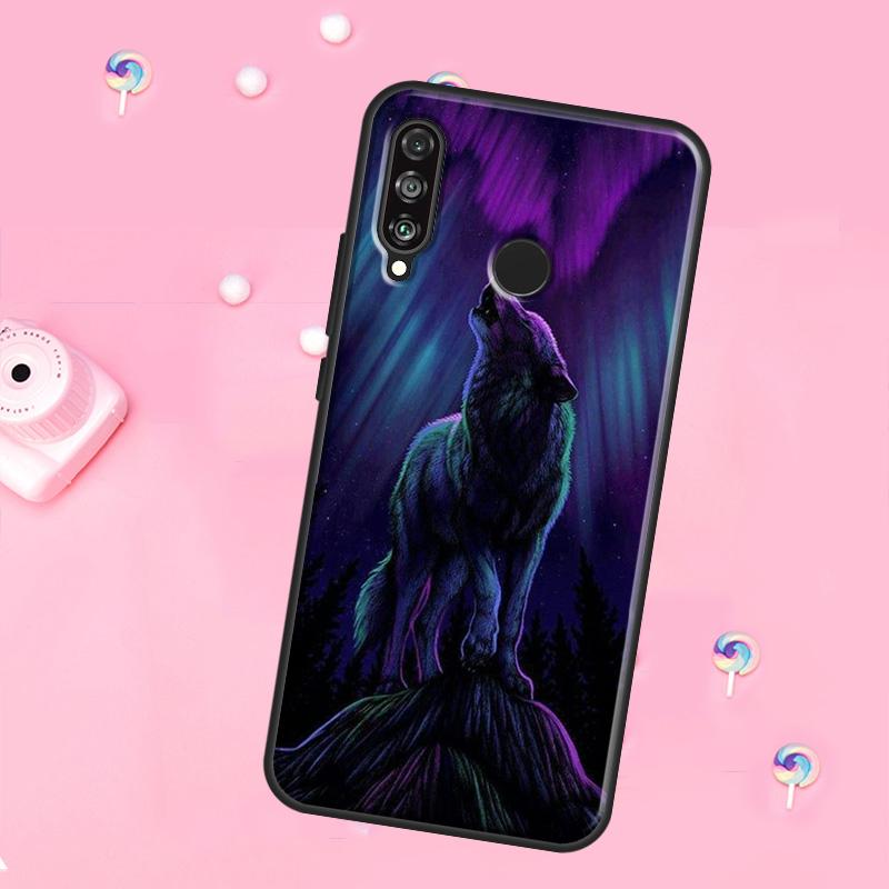 wolf art black For Huawei Nova 12i 7i 8i 11i 12s Y73 Y70 Y90 Y60 Y72 Y61 Y91 9 10 SE P30 Pro P40 Lite Case