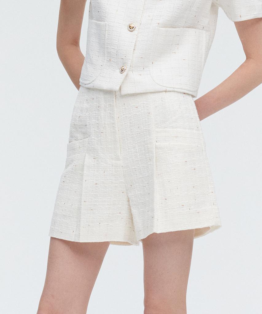 MONGDOL Summer Tweed Pocket Shorts Ivory Mdpt031Ivory