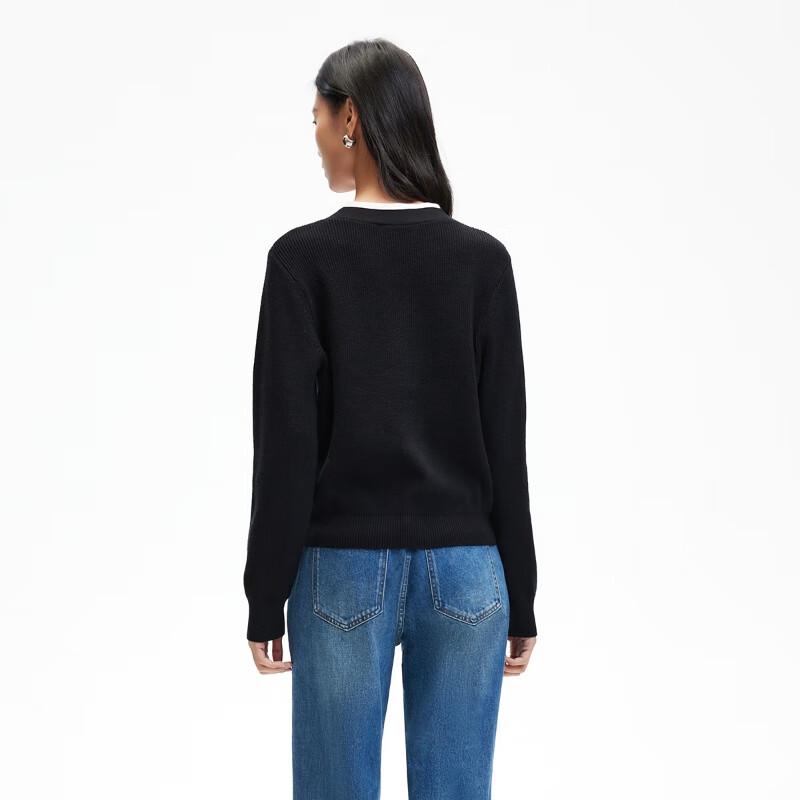 VEROMODA Women's Preppy Faux Layer V-Neck Knit Cardigan