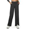 Women's Casual High-waisted Straight-leg Pants, Loose Pocket Yoga Pants