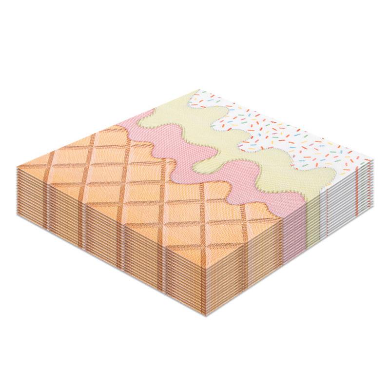 Ice Cream Printed Napkins Disposable Party Supplies Birthday Party Decoration Colorful Paper Towels Tableware Pads Kids Favor