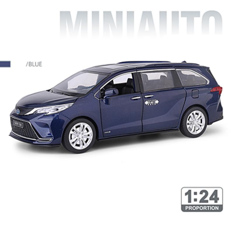 

1/24 Toyota Sienna MPV литая модель автомобиля из металла транспортные средства модель автомобиля звуковая и световая имитация коллекция детская игрушка подарок синий