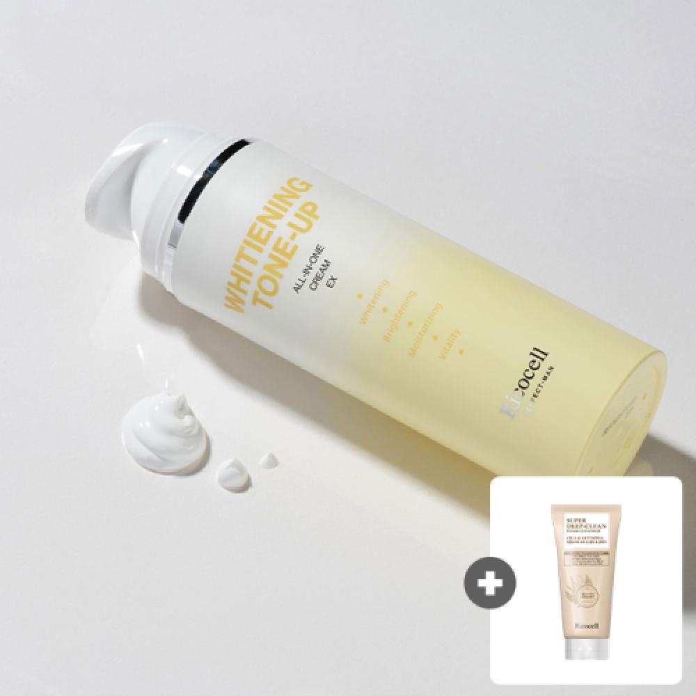 Ricocell Ricocell Perfect Man WhitenIng TOne Up All In One Cream Ex 2pcs+Ricocell Centella Asiatica sUper Deep Clean Foam Cleanser 120ml 1ea