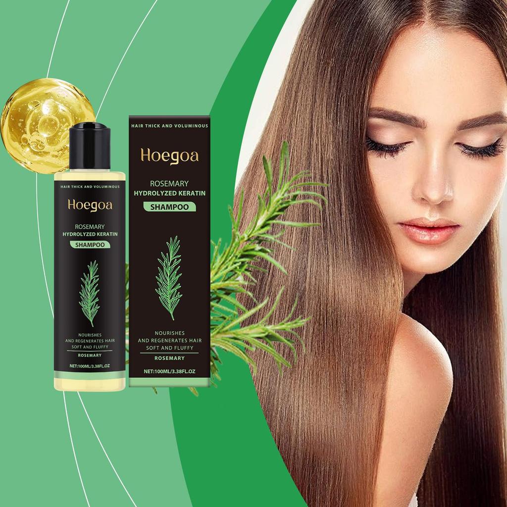 Hoegoa Rosemary Hair Shampoo Volumizing and Thickening Strengthening and Oil Control Nourishes and Repairs Hair Oil Adds Volume