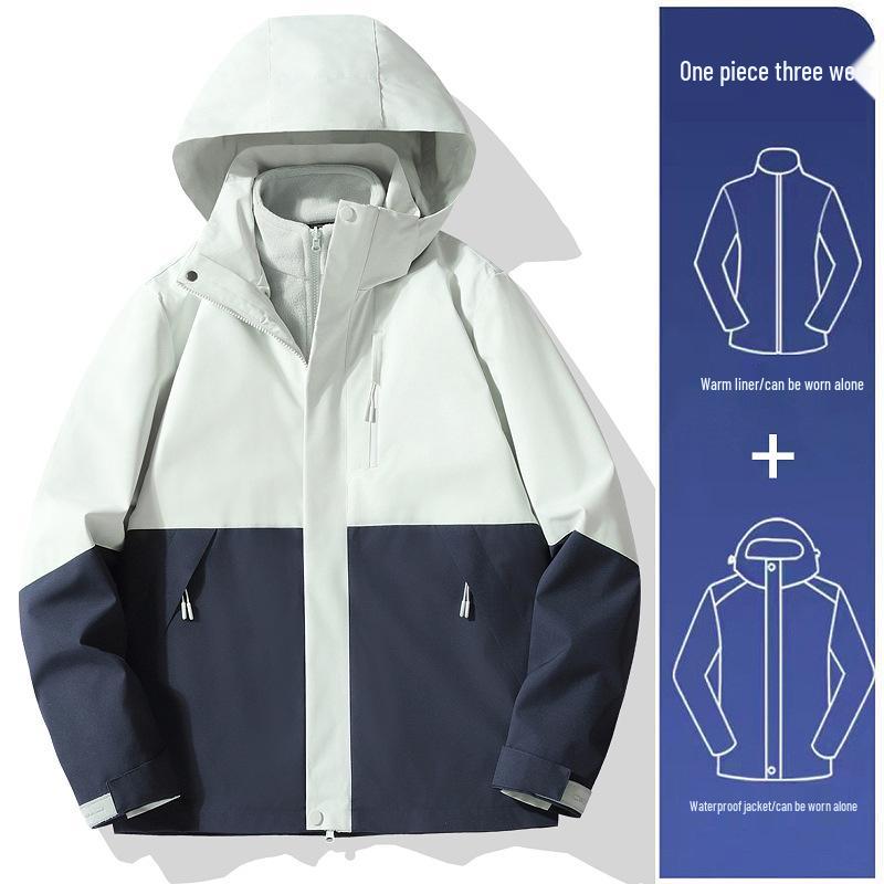 2024 Autumn Mountain System Outdoor Windbreaker: Couple's 3-in-1 Waterproof Jacket for Travel & Hiking
