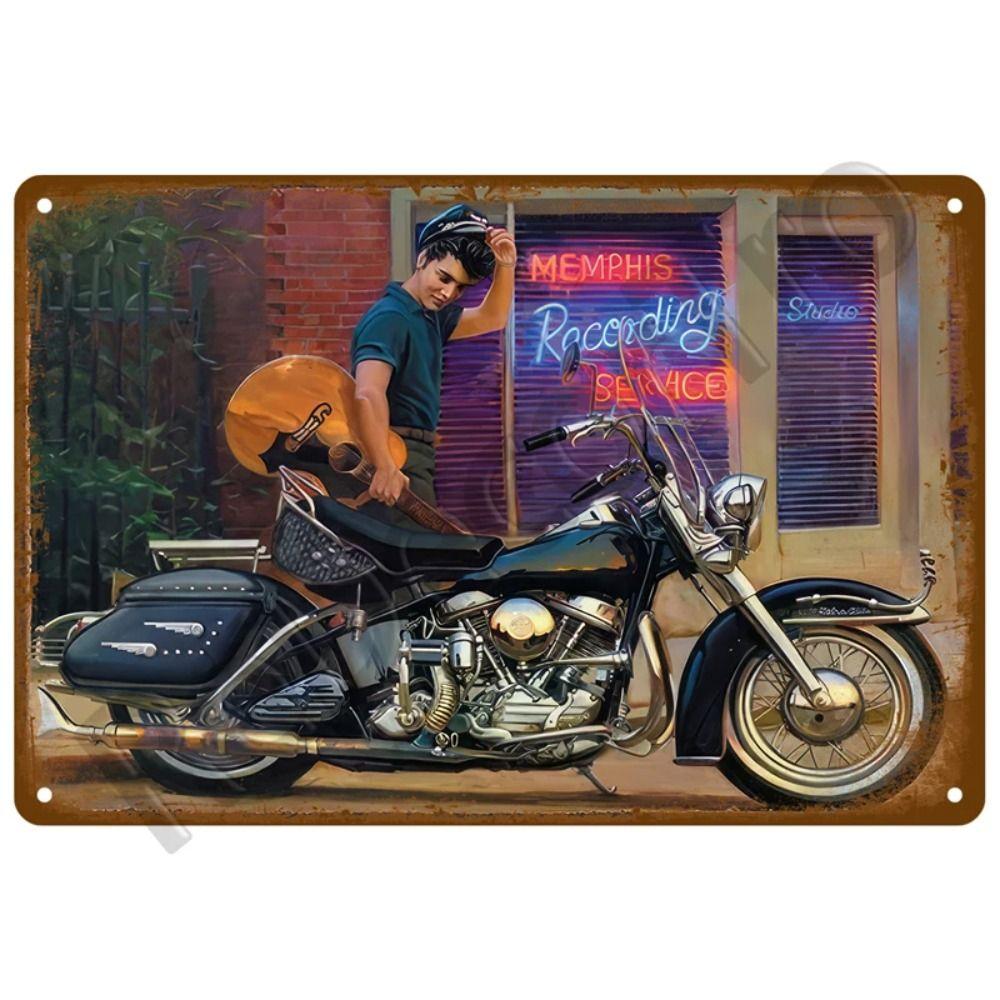 Metalowa Tabliczka Dekoracyjna na Ścianę do Garażu Motocyklowego 20x30cm