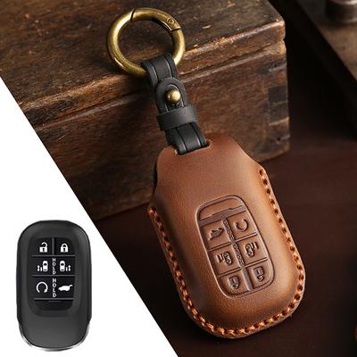Leather Car Fob Key Cover Case Holder for Honda STEPWGN RP6/RP7/RP8 Odyssey Freed Elysion 2023 2024 Remote Keychain Accessories