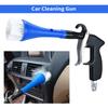Car Cleaning Gun Tools Air Blow Gun Dry Brush Cleaning Gun with 2 Nozzles 1 4inch Air Inlet Adapter 360 degree Rotate