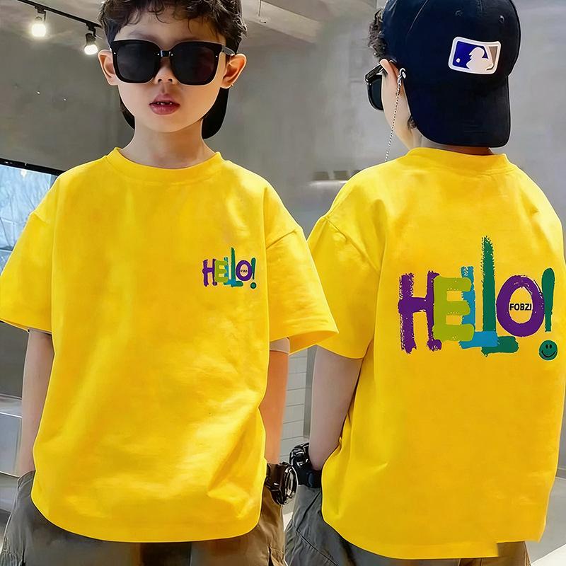 Cotton Children's Clothing, Boys' T-shirts, Short Sleeves, Summer Children's Mid Size Boys' Tops, Half Sleeves, Summer Fashion Trend