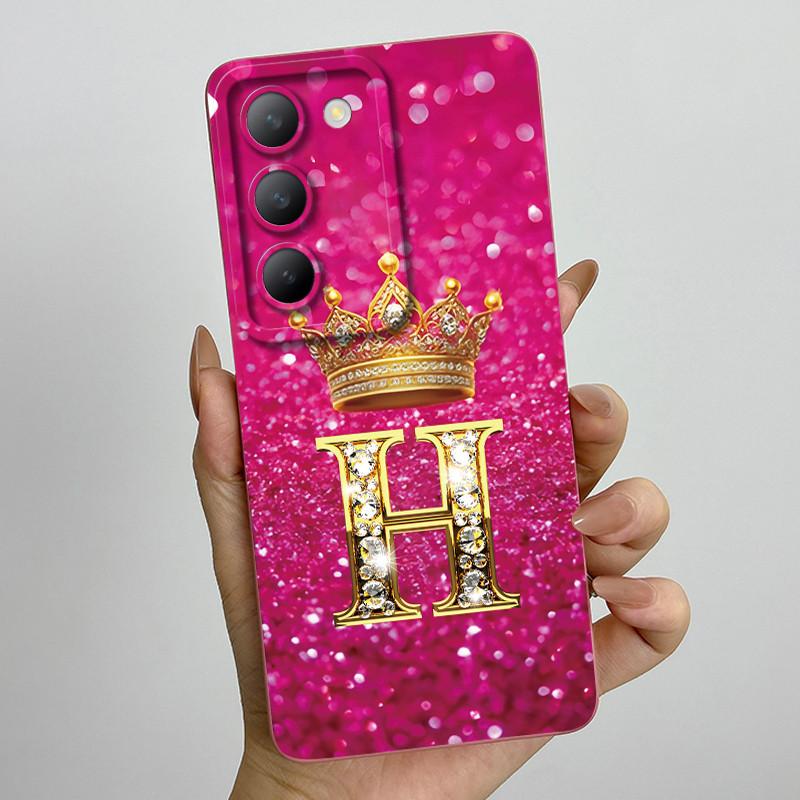 For Vivo V30 Lite 4G Case Crown Letter Soft Silicone Phone Case For Vivo V30 SE V40 SE Cover On Vivo Y100 T3 5G Shockproof Funda