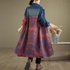 2024 Vintage Tie-Dye Patchwork Denim Trench Coat