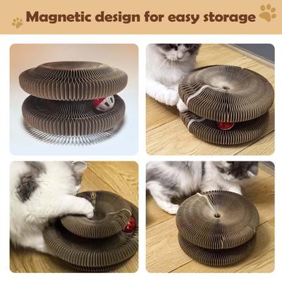 Cardboard Cat Scratcher Magnetic Claw-Grinding Kitten Toy Interactive Cat Toys For Living Room Bedroom Apartment Play Area