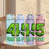 1PC 45 Four Five Bold Number Print 750ml Color Plastic Sports Water Bottle Leakproof Flip Straw Lid Suitable for Sports Office Home Use