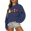 Women's Casual Long Sleeve Christmas Print Round Neck Top for Holiday Festive Wear