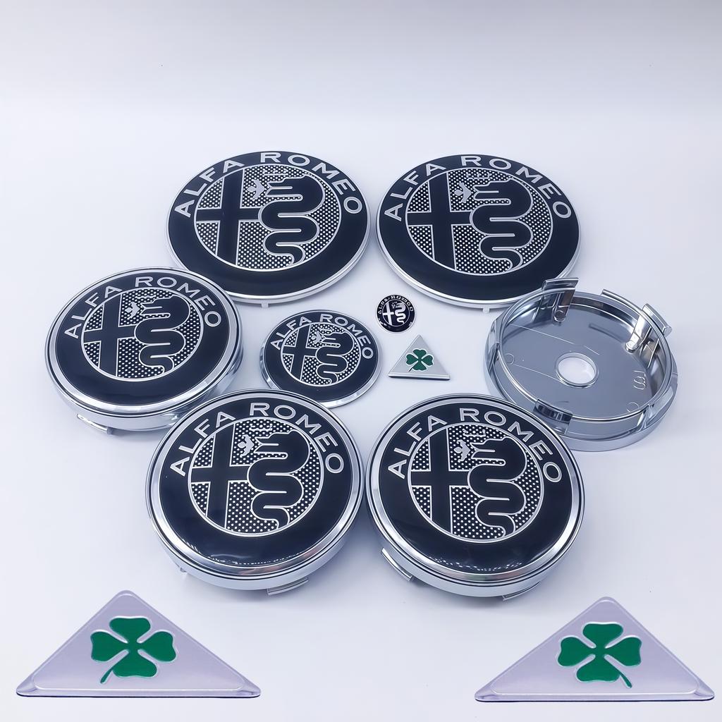 1Set 11pcs Wheel Hub Cover Caps Decoration Stickers for Alfa Romeo GTAM 159 147 156 166 Sizes 14mm-74mm Modification Accessories