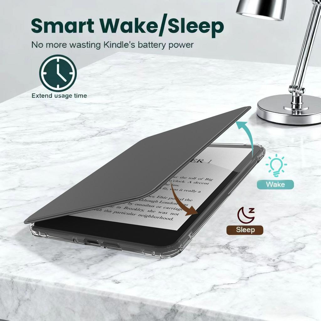 For Amazon Kindle 11th (2024)/Kindle 6" (2022) Case Magnetic Detachable Acrylic + PU Leather Cover Auto Wake/Sleep