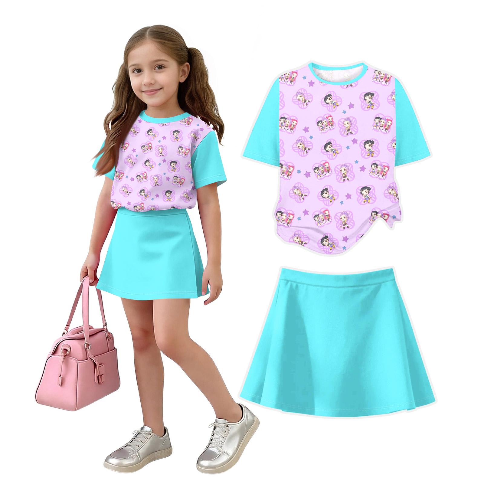 

Infant Newborn Baby Girls Boys Loose Print T-shirt+Pants Print Outfits Set 130 циан