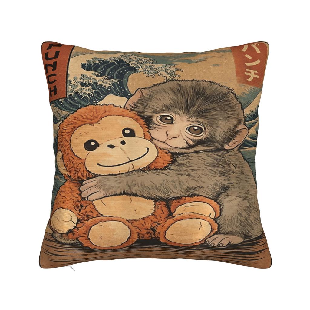 Ukiyo-E Art Japanese Cat Riding Pillow Case Print Pillow Cover For Living Room Sofa Kawaii Pillowcases