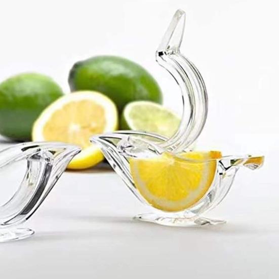 2Pcs Manual Citrus Juicer Transparent Bird Shape Juice Squeezer Portable Hand Press for Lemon Lime Orange Fun Kitchen Gadget