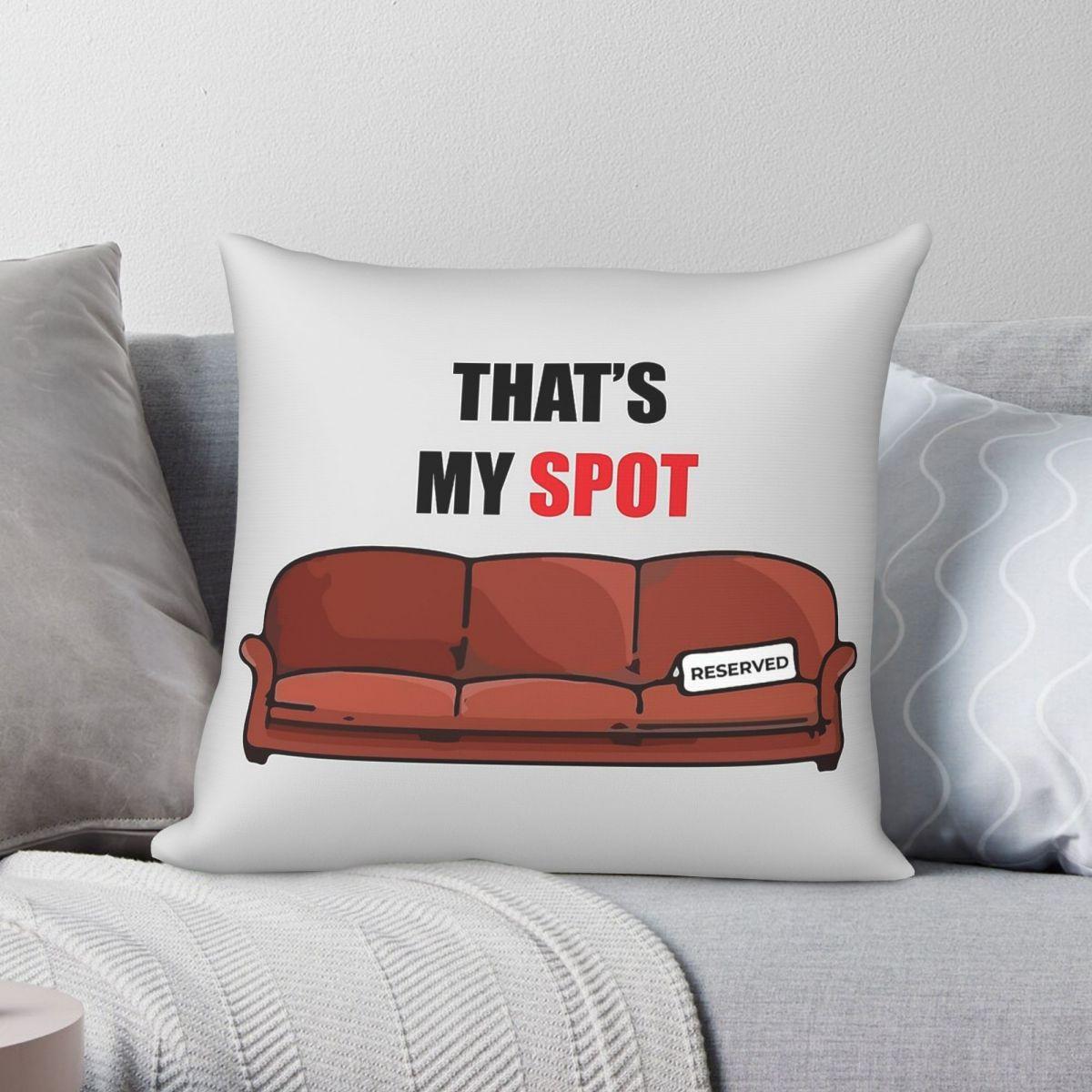 Exquisite Ornaments Unisex That's My Spot Reserved Pillowcase Polyester Linen Velvet Pattern Zip Decor Pillow Case Car Cushion Cover