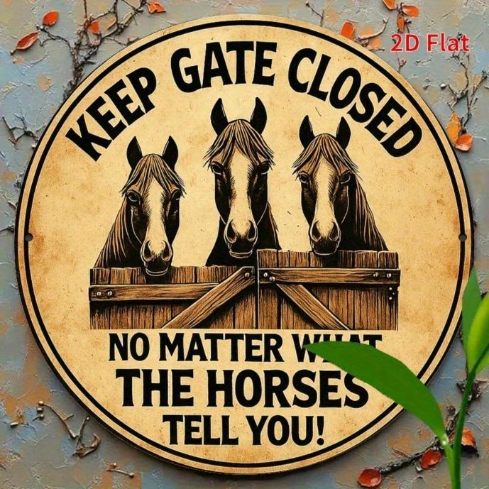 Vintage Horse Metal Sign Rustic Wall Art Home Garage Cafe Decor Gatekeeper
