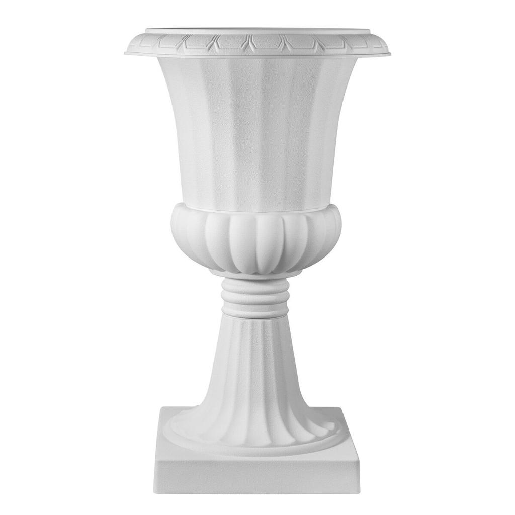 Plastic Urn Planters, 40 X 67 Cm, 2 Pack White Classic Flower Pots Front Porch Planters, Indoor & Outdoor Vase for Wedding, Party, Event, Home, Stage,