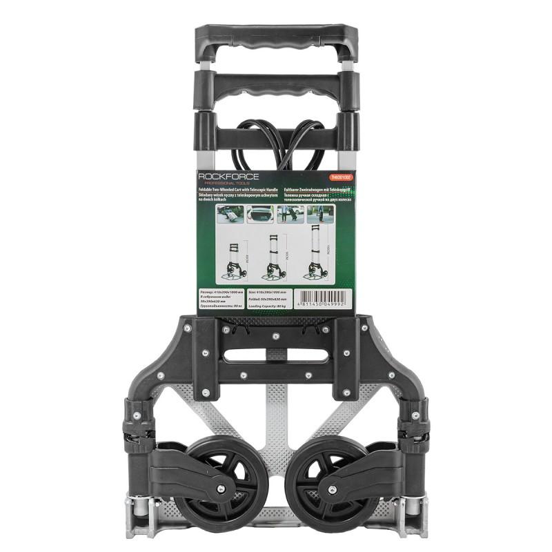 Foldable manual transport trolley 80kg platform
