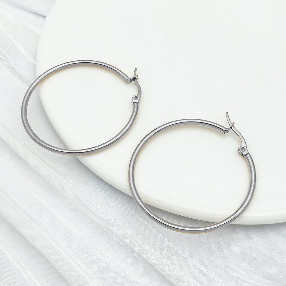 Stainless Steel Vacuum-Plated Large Round Circle Earring Pendant Charm